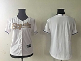 Women Kansas City Royals Blank White 2015 World Series Champions Gold Program Cool Base Jersey,baseball caps,new era cap wholesale,wholesale hats